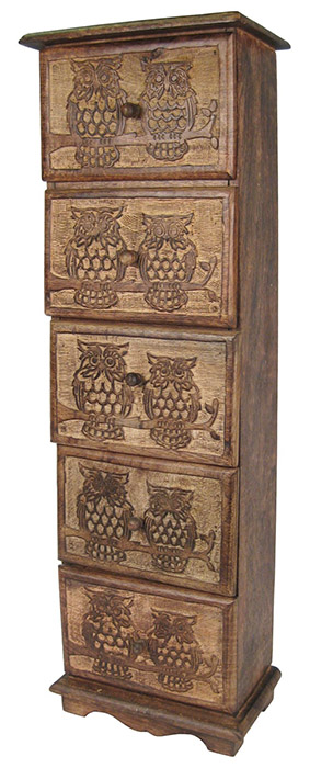 Wise Owl Design Chest Of 5 Drawers